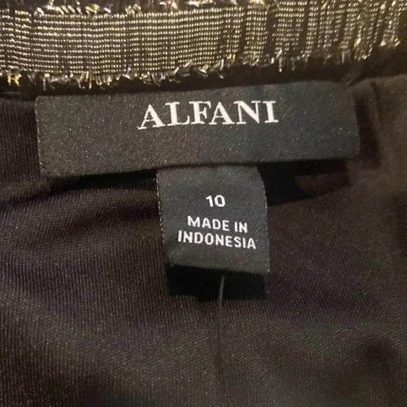 ALFANI Womens Black Sequined Glitter Striped Party Fit + - Picture 6 of 7